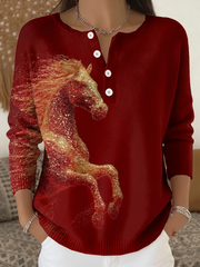 Women‘s Western Red Horse long-sleeve cardigan