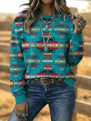 Women's Vintage Western Aztec Art Sweatshirt