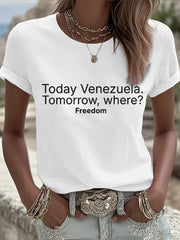 Women's Peace No War Venezuela Libre Printed T-Shirt