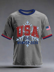 Men's USA Winter Sports 2026 Printed T-shirt