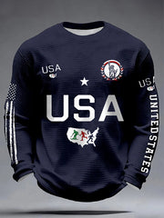 Men's USA Winter Sports 2026 Printed Waffle Long Sleeve T-Shirt