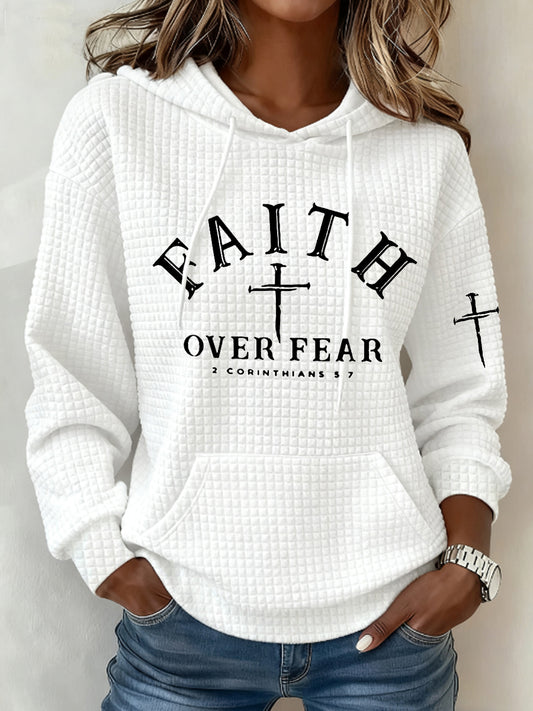 Women's Faith Over Fear Cross Casual Hoodie
