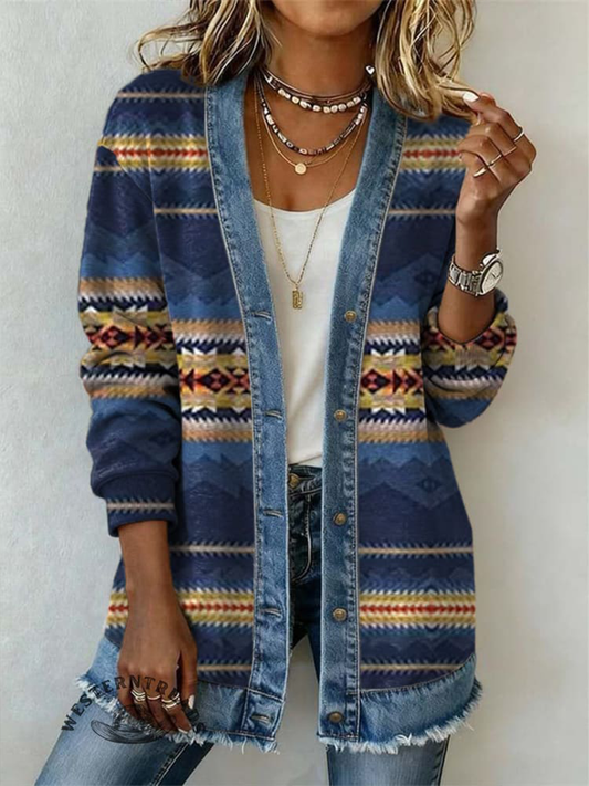 Women's Western Pattern Printed Jacket