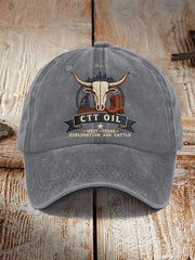 Unisex  Retro CTT Oil Exploration & Cattle Print Hat
