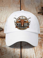 Unisex Retro CTT Oil Exploration & Cattle Print Hat