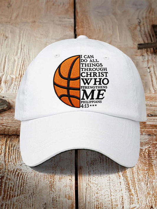 Unisex I Can Do All Things Through Christ Basketball Print Basketball Lovers Gameday Print Hat