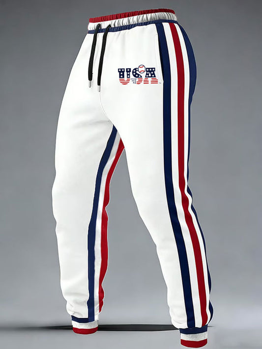 Men's Baseball Print Casual Pants