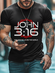 Men's Faith Prayer Print short sleeves t-shirt