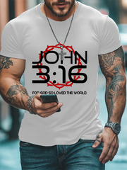 Men's Faith Prayer Print short sleeves t-shirt
