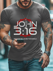 Men's Faith Prayer Print short sleeves t-shirt