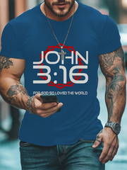Men's Faith Prayer Print short sleeves t-shirt