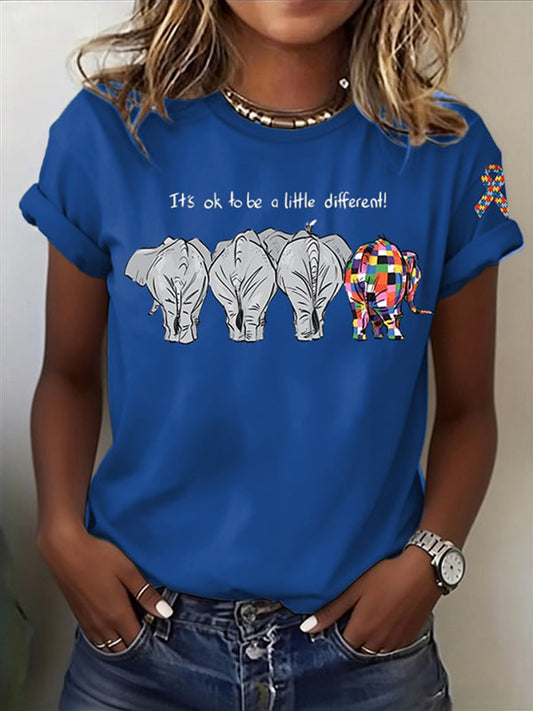 Women's Casual Autism Awareness T-shirt