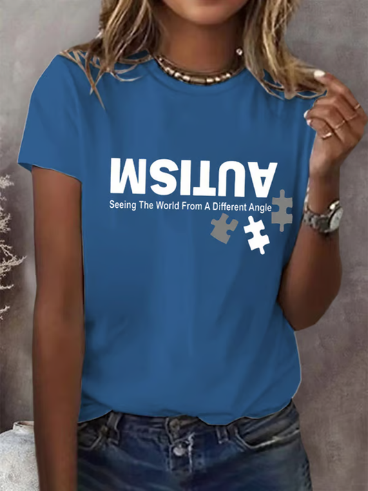 Women's Autism Awareness short-sleeved T-shirt