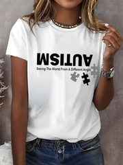 Women's Autism Awareness short-sleeved T-shirt