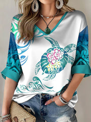 Women's Maori Art NZ Printed T-shirt