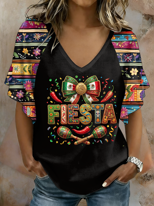 Women's Cinco De Mayo Printed Hang Shot Short Sleeve T-Shirt