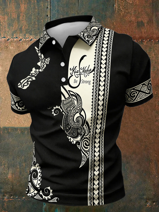 Men's Maori Art NZ Kia Kaha Printed Casual Tops