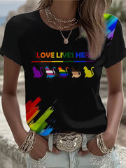 Women's love lives hear Pride Month short-sleeved T-shirt