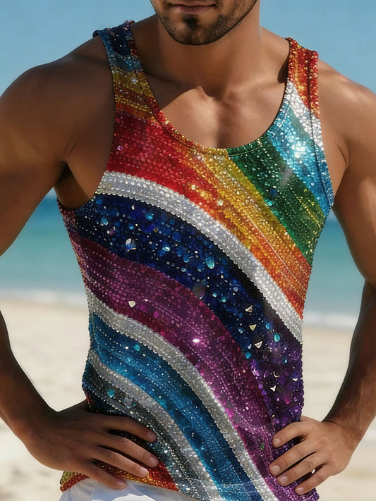 Men's Rainbow Art Print Vest