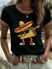Women's Cinco de Mayo Print Casual T-Shirt