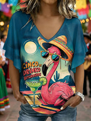 Women's Cinco de Mayo Print Casual T-Shirt