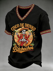 Men's Cinco De Mayo Print Short-Sleeve V-neck T-shirt