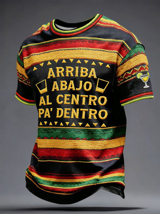 Men's Funny Cinco De Mayo Drinks Printed T-shirt
