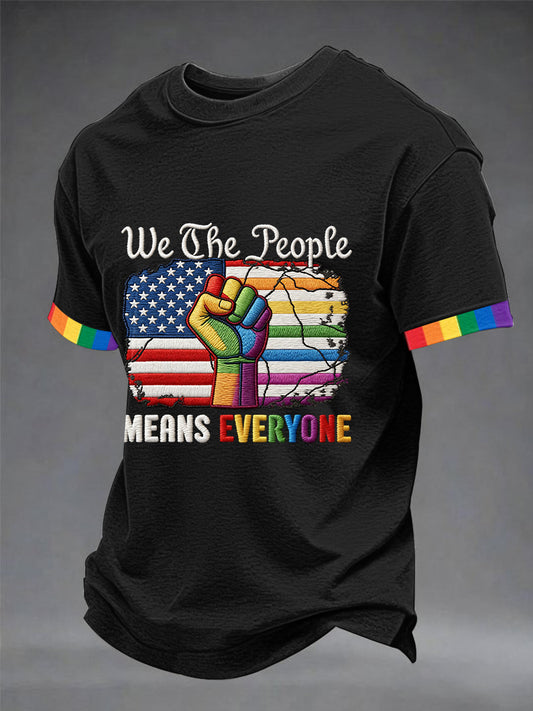 Men's 'We The People Means Everyone' Printed Short Sleeve T-Shirt