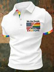 Men's 'We The People Means Everyone' Printed Short Sleeve Waffle Top