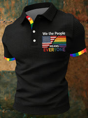 Men's 'We The People Means Everyone' Printed Short Sleeve Waffle Top