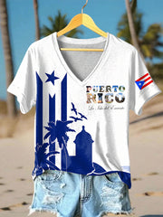 Women's Puerto Rico Print Vacation T-shirt