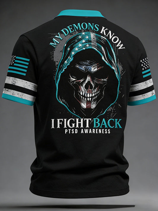 Men's PTSD Awareness Veteran Printed T-shirt