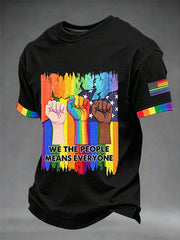 Men's Pride Month 'We The People Means Everyone' Printed Short Sleeve T-shirt