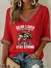 Women's Cinco de Mayo Print Casual T-shirt