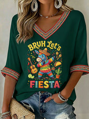 Women's Cinco de Mayo Print Casual T-shirt