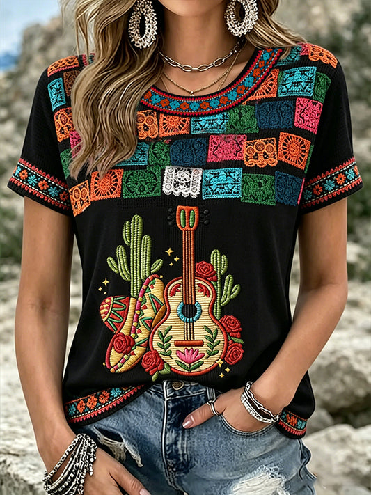 Women's Cinco De Mayo Art Printed T-shirt