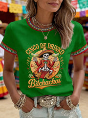 Women's Cinco De Mayo Print Short-Sleeve T-shirt
