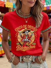 Women's Cinco De Mayo Print Short-Sleeve T-shirt