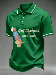Men's 2026 Golf Champion Legend Rory McIlroy Print Casual Polo