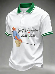 Men's 2026 Golf Champion Legend Rory McIlroy Print Casual Polo