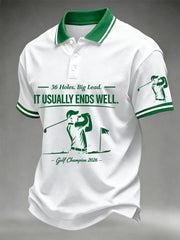 Men's 2026 Golf Champion Legend Rory McIlroy Print Casual Polo