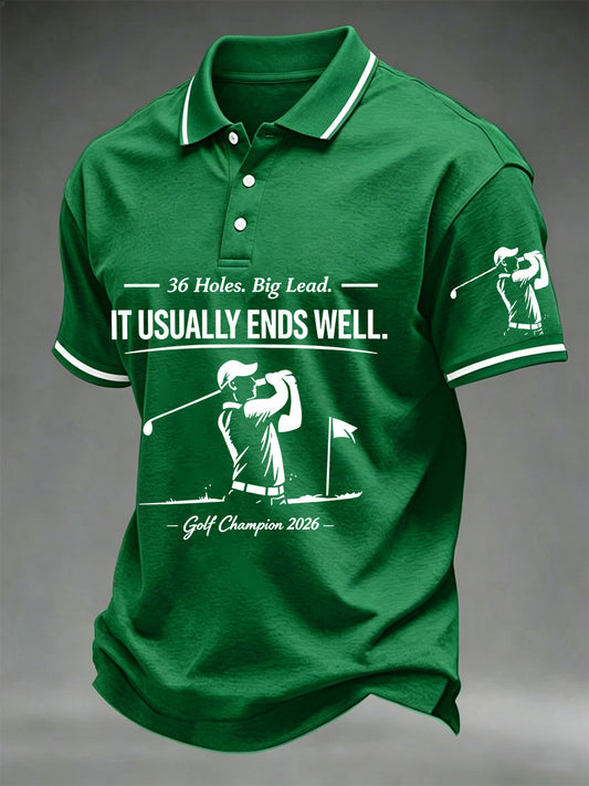 Men's 2026 Golf Champion Legend Rory McIlroy Print Casual Polo