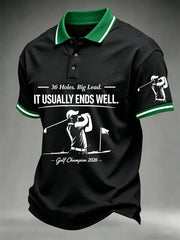 Men's 2026 Golf Champion Legend Rory McIlroy Print Casual Polo