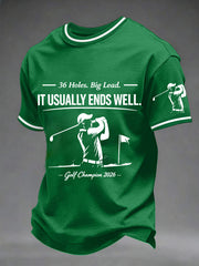 Men's 2026 Golf Champion Legend Rory McIlroy Print Casual Tee