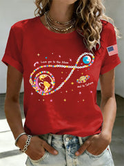 Women's Love You To The Moon And To Saturn Artemis II 2026 Print Casual Tee