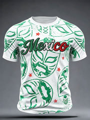 Men's Mexico Football Lover Art Printed T-shirt