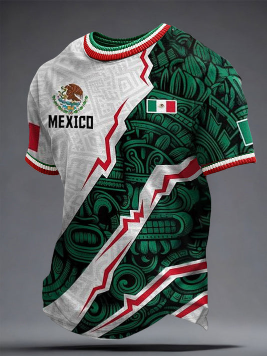 Men's Mexico Football Lover Printed T-shirt