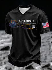 Men's Artemis II 2026 Print V-neck Tee