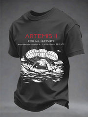 Men's Artemis II 2026 For All Humanity Print Casual Tee