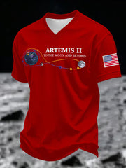 Men's Artemis II 2026 Print V-neck Tee